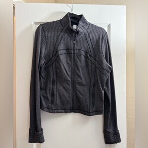 Lululemon Athletica Define Cropped Jacket Herringbone/Heathered Deep Coal Black